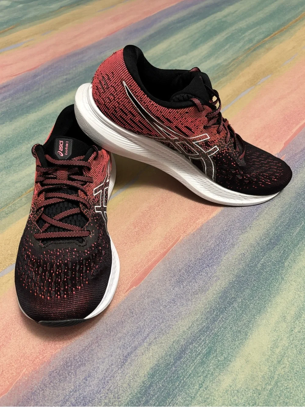 ASICS Women’s 9 EvoRide 2 Black/Blazing Coral Running Athletic Sneakers Shoes
